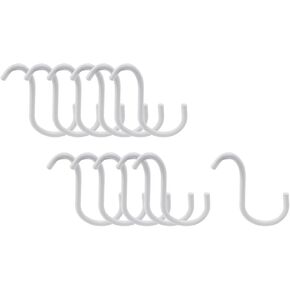T Tulead S Hooks Pegboard Hooks Iron Wall Organizer Hangers Hooks White Display Hooks 1.97"×1", 12PCS