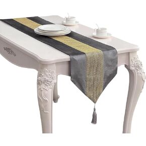 طاولة من حجر الراين الذهبي مقاس 13 بوصة × 72 بوصة مع شرابات يدوية لديكور الحفلات وديكورات غرفة الطعام (أحمر) in Kuwait