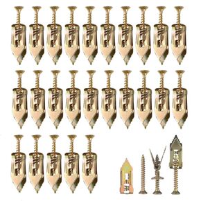 Self Drilling Drywall Anchors with Screws Kit, Premium Zinc Plated Steel Hollow Wall Anchors and Screws for Fixing TV, Cabinet, Curtains, 0.47“x1.57" Anchor & 0.31"x1.77" Screws (50pcs)