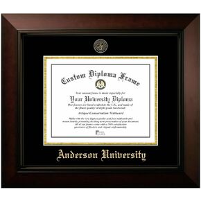 Anderson University (South Carolina) 11w x 8.5h Legacy Black Cherry Gold Embossed Diploma Frame