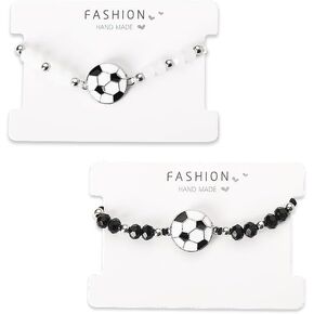 YALLNASL Matching Bracelets for Best Friends Soccer Ball Friendship Bracelet Beads Soccer Player Christmas Birthday Gifts for Football Lovers Gifts for Sister Brother Soccer Fan Bracelet 2 Pcs