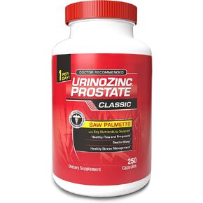 Urinozinc Classic Prostate Supplement for Men, 1 Capsule per Day, Saw Palmetto & B Vitamins (Over 8 Month Supply, 250 Count)