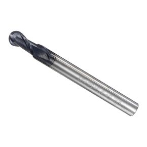 Ball Nose End Mill, 2.5mm Radius 5mm Shank 50mm Length, AlTiN Coated P05 Carbide 2 Flutes Milling Cutter CNC Router Bit - (Applications: for Stainless Steel Hardened Steel)