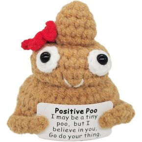 1 Pcs Positive Funny Life Potato Holding Card Crochet Easter Birthday Christmas Mom Dad Sister Friend Wife Husband Colleauge College Students Coworkes Cheer Up Gift Decor