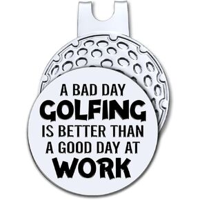 Hafhue A Bad Day Golfing is Better Than A Golf Ball Marker with Magnetic Hat Clip, Funny Golf Accessories and Golf Gifts for Men Women Dad Mom Grandpa, Birthday for Golfer Golf Lover