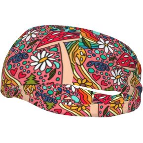 Mushrooms Flat Women Men Sweatband & Sports Headband for Running, Yoga, Moisture Wicking Workout Headband