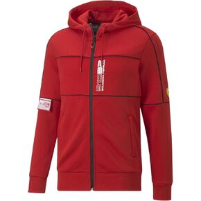 PUMA Men's Standard Scuderia Ferrari Race Hooded Sweat Jacket, Black, Large
