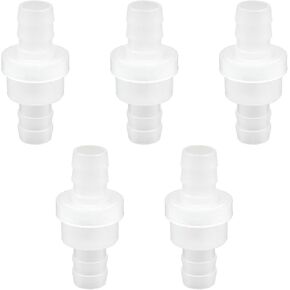Yoohey 1/4" Check Valve,5pcs Pvdf Check Valve 6mm One-Way Valve Micro Check Valve Plastic Barb Check Valve for Liquld Gas Fuel Water
