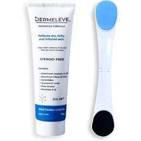 Dermeleve Back Itch Bundle of Steroid Free Anti-Itch Cream Extra Strength 120g + Back Applicator (2 Items) | Psoriasis, Seborrheic Dermatitis, Viral Rash, Neuropathic (Nerve) Itch, Allergy, Hives