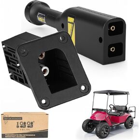 10L0L Golf Cart 36V PowerWise Charger Receptacle and W/Handle Plug,Charger Socket and Handle Plug for EZGO TXT Medalist Golf Carts 1996 & Up 73345-G01＆73063-G01