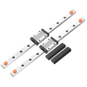 uxcell 2pcs MGN12 250mm Linear Guide Rail with 2pcs MGN12H Sliding Carriage Block Bearing Steel and 2pcs Plastic Mini MGN12 Linear Guide for DIY 3D Printers and CNC Machine, Black