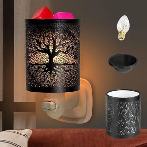 Metal Wax Melts Warmer Plug in Wall Pluggable Fragrance Wax Warmer with Removable Dish, Night Light for Home Office Bedroom Living Room Gifts Decor