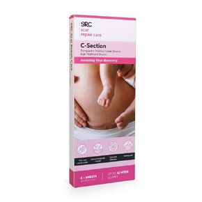 SRC Scar Repair Care (Box of 6) - Silicone sheets 7.9" x 1.9" Inch (20cm x 5cm) | Scar Removal Sheets For Surgical Scars, C-Section and Tummy Tuck
