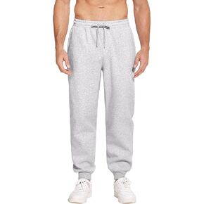 PINSPARK Men's Sweatpants Joggers with Zipper Pockets Fleece Lined Jogger Pants Mens Sweat Pants Gym Workout Jogging Sweats