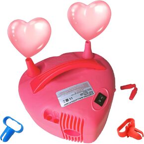 Electric Balloon Pump Portable Dual Nozzle Balloon Blower Fast Inflator for Party Decoration Weddings Birthdays Gender Reveal Proposal 110V 600W with 2 Balloon Tying Tools