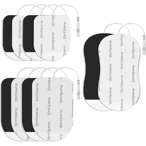 Comfytemp TENS Unit Replacement Pads, 10 Pcs TENS Pads with 3 Sizes, Reusable Self Adhesive 2mm Pin Connector Electrodes Pad for Most TENS, Non-Irritating Design for Muscle Stimulator Electrotherapy