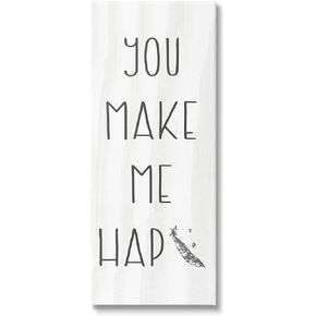 Stupell Industries Make Me Hap-pea Punny Romance Kitchen Phrase Canvas Wall Art, Design By Daphne Polselli