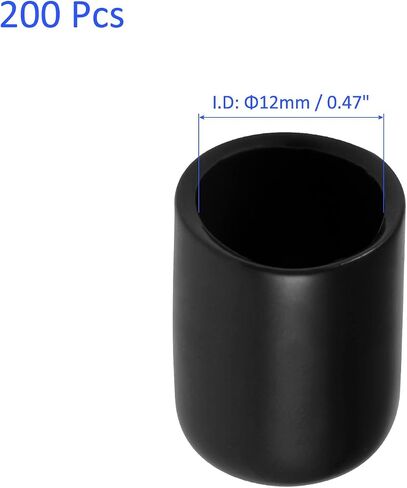20 Pack Rubber End Caps - Round Protectors Apply to Outdoor Screws Thread (25mm ID, Black) in Kuwait