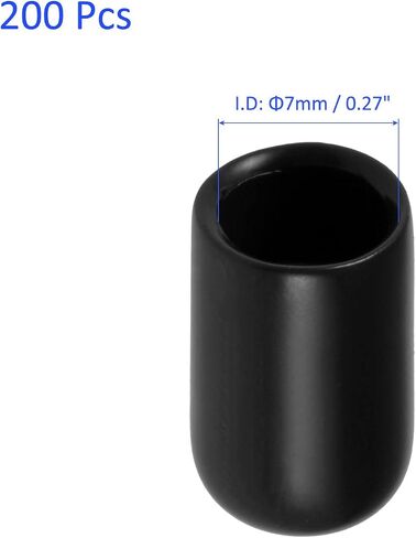 20 Pack Rubber End Caps - Round Protectors Apply to Outdoor Screws Thread (25mm ID, Black) in Kuwait