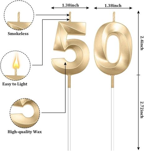 60th Birthday Candles, Number 60 Candles, Happy Birthday Cake Topper 60 Candle 60th Birthday Decorations for Men Women Birthday Theme Party Wedding Anniversary Celebration Decorations(Champagne Gold) in Saudi Arabia
