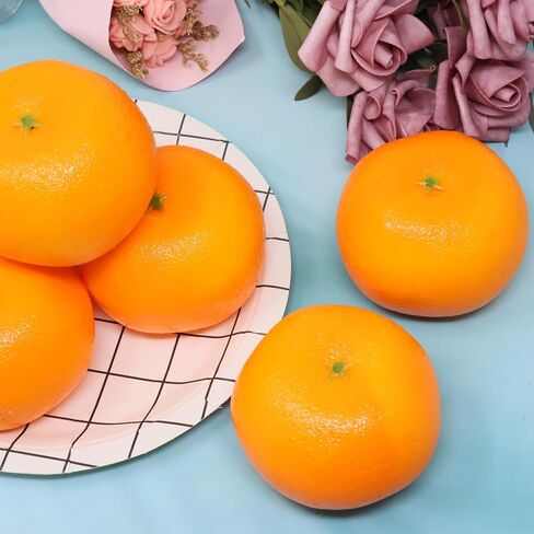 Honbay 6PCS Lifelike Simulation Foam Oranges Artificial Tangerines Decorations Realistic Fake Fruit Food Models Ornaments for Home Party Tabletop Decorations Sample Display Photography Prop in Saudi Arabia