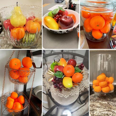 Honbay 6PCS Lifelike Simulation Foam Oranges Artificial Tangerines Decorations Realistic Fake Fruit Food Models Ornaments for Home Party Tabletop Decorations Sample Display Photography Prop in Saudi Arabia