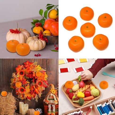 Honbay 6PCS Lifelike Simulation Foam Oranges Artificial Tangerines Decorations Realistic Fake Fruit Food Models Ornaments for Home Party Tabletop Decorations Sample Display Photography Prop in Saudi Arabia
