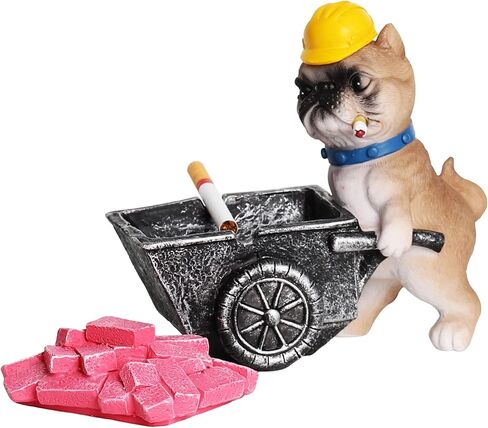 منفضة سجائر مضحكة مع غطاء، حامل رماد لسجائر المدخنين، منافض سجائر مزخرفة بتصميم كلب عامل، هدية تزيين سطح المكتب للمكتب المنزلي (الكلب) in Kuwait