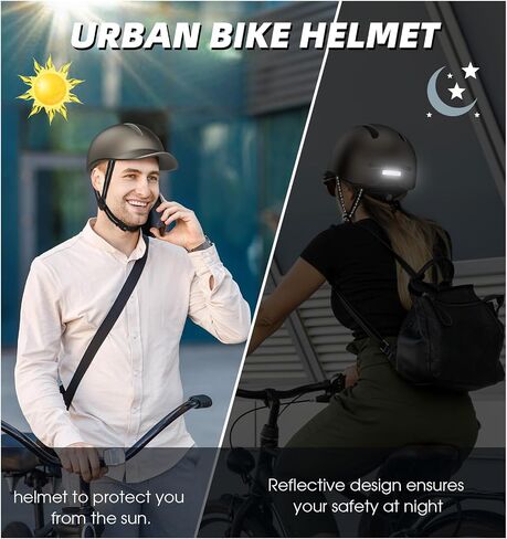 Bike Helmet, Shinmax Adult Bike Helmets for Men Women Bicycle Helmet Lightweight Adjustable Baseball Cap Cycling Helmet with Reflective Strip for Urban Commuter Road Biking in Saudi Arabia