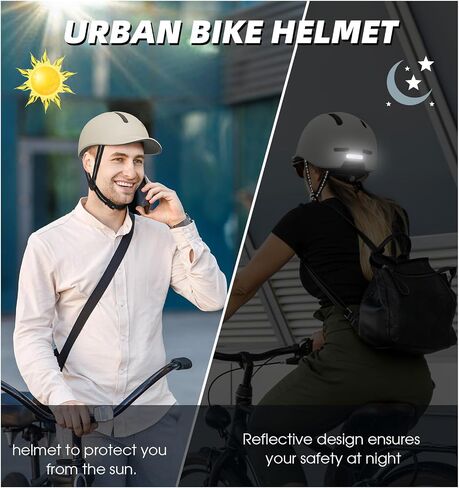 Bike Helmet, Shinmax Adult Bike Helmets for Men Women Bicycle Helmet Lightweight Adjustable Baseball Cap Cycling Helmet with Reflective Strip for Urban Commuter Road Biking in Saudi Arabia