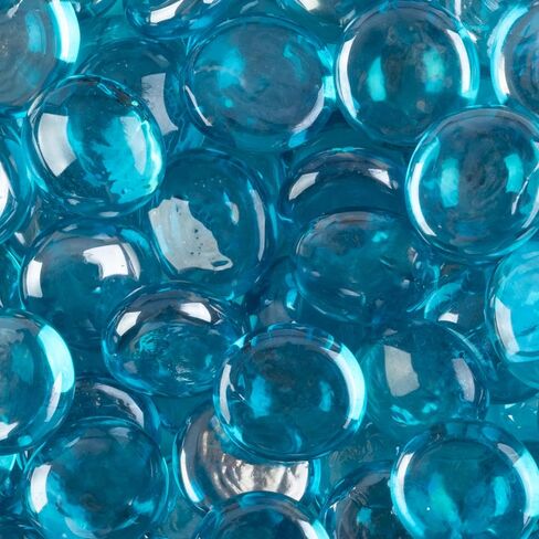 Vase Filler - 10lbs Glass Beads Bulk - 3/4-Inch Flat Glass Marbles for Vases, Fish Tank Rocks, Crafts, or Wedding Decor by Lavish Home (Aqua Blue) in Saudi Arabia