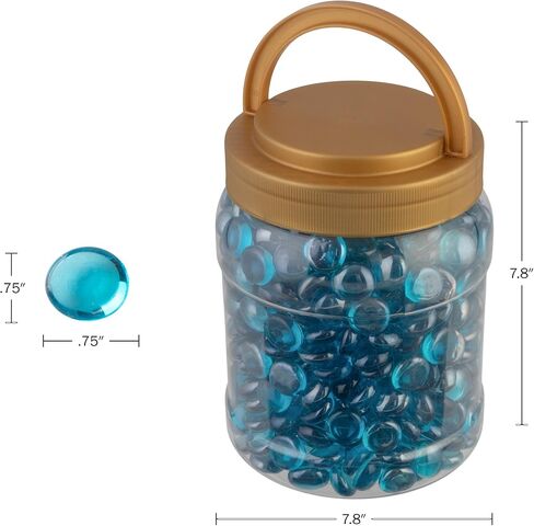 Vase Filler - 10lbs Glass Beads Bulk - 3/4-Inch Flat Glass Marbles for Vases, Fish Tank Rocks, Crafts, or Wedding Decor by Lavish Home (Aqua Blue) in Saudi Arabia