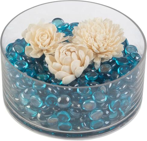 Vase Filler - 10lbs Glass Beads Bulk - 3/4-Inch Flat Glass Marbles for Vases, Fish Tank Rocks, Crafts, or Wedding Decor by Lavish Home (Aqua Blue) in Saudi Arabia