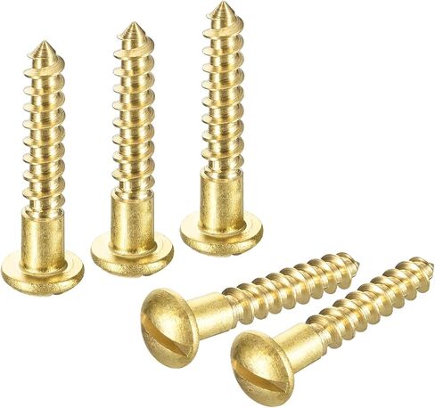 uxcell Wood Screws M3 x 12mm Slotted Round Head Brass Self-Tapping Screw Woodworking Screw 40 Pcs in Saudi Arabia