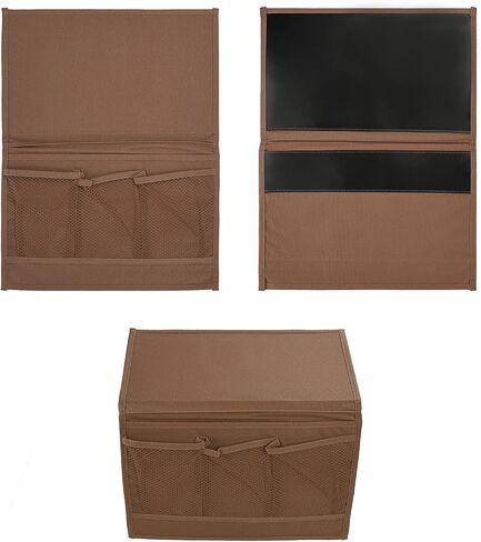 Surblue Bedside Caddy 4 جيوب منظم تخزين بجانب السرير للتلفزيون وجهاز التحكم عن بعد ونظارات الهاتف ومجلة (قهوة) in Saudi Arabia