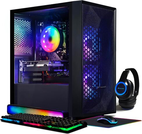 STGAubron Gaming Diamond Desktop, Intel Core I7 3.4 GHz up to 3.9 GHz, GTX 1660 Ti 6G GDDR6, 16G RAM, 512G SSD, WIFI, BT 5.0, RGB Fan x 6, RGB Keyboard & Mouse, RGB Mouse Pad, RGB BT Sound Bar, W10H64 in Saudi Arabia