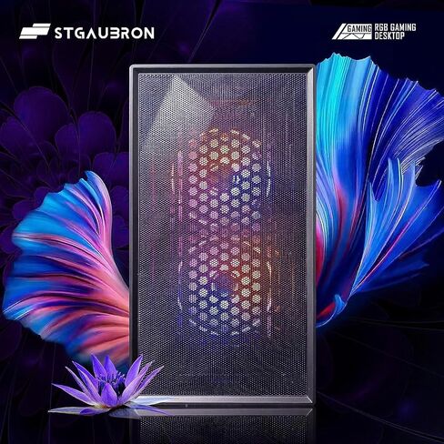 STGAubron Gaming Diamond Desktop, Intel Core I7 3.4 GHz up to 3.9 GHz, GTX 1660 Ti 6G GDDR6, 16G RAM, 512G SSD, WIFI, BT 5.0, RGB Fan x 6, RGB Keyboard & Mouse, RGB Mouse Pad, RGB BT Sound Bar, W10H64 in Saudi Arabia