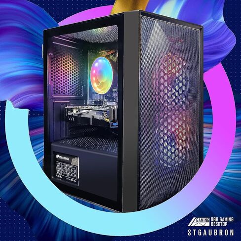 STGAubron Gaming Diamond Desktop, Intel Core I7 3.4 GHz up to 3.9 GHz, GTX 1660 Ti 6G GDDR6, 16G RAM, 512G SSD, WIFI, BT 5.0, RGB Fan x 6, RGB Keyboard & Mouse, RGB Mouse Pad, RGB BT Sound Bar, W10H64 in Saudi Arabia