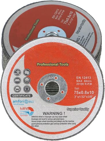 25 قطعة من Kimllier 3 بوصة × 1/32 بوصة × 3/8 بوصة عجلات قطع من الفولاذ المقاوم للصدأ مناسبة للمعادن والفولاذ المقاوم للصدأ، عجلة قطع طاحونة الزوايا، أقراص القطع in Kuwait