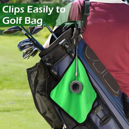 فرشاة تنظيف كرة الجولف المحمولة من XANGNIER مع منشفة جولف، فرشاة غسيل كرة الجولف لحقيبة الجولف، مجموعة إكسسوارات أدوات تنظيف كرة الجولف، أفضل هدايا الجولف للرجال والنساء، ولاعبي الجولف، والآباء in Kuwait