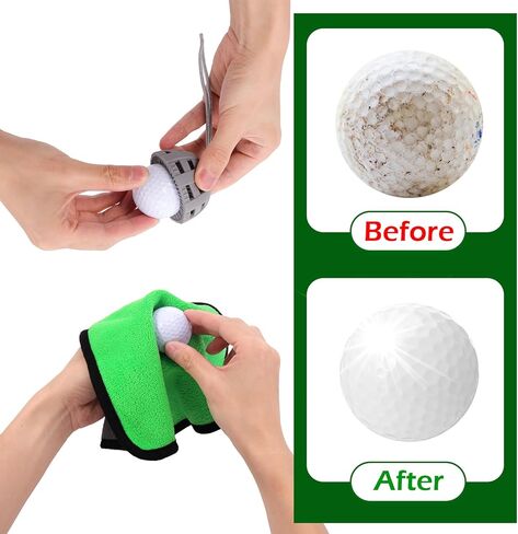 فرشاة تنظيف كرة الجولف المحمولة من XANGNIER مع منشفة جولف، فرشاة غسيل كرة الجولف لحقيبة الجولف، مجموعة إكسسوارات أدوات تنظيف كرة الجولف، أفضل هدايا الجولف للرجال والنساء، ولاعبي الجولف، والآباء in Kuwait
