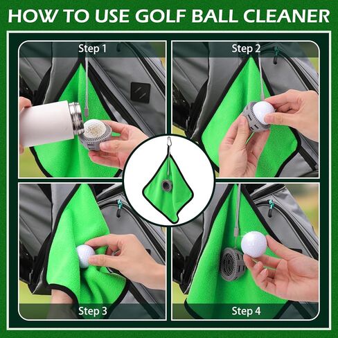 فرشاة تنظيف كرة الجولف المحمولة من XANGNIER مع منشفة جولف، فرشاة غسيل كرة الجولف لحقيبة الجولف، مجموعة إكسسوارات أدوات تنظيف كرة الجولف، أفضل هدايا الجولف للرجال والنساء، ولاعبي الجولف، والآباء in Kuwait