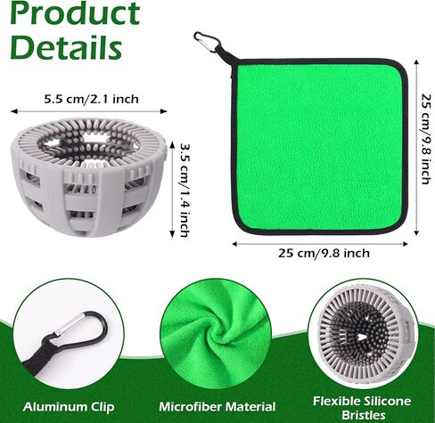 فرشاة تنظيف كرة الجولف المحمولة من XANGNIER مع منشفة جولف، فرشاة غسيل كرة الجولف لحقيبة الجولف، مجموعة إكسسوارات أدوات تنظيف كرة الجولف، أفضل هدايا الجولف للرجال والنساء، ولاعبي الجولف، والآباء in Kuwait