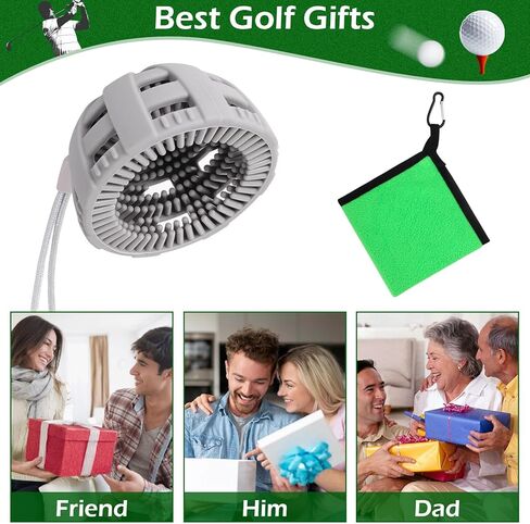 فرشاة تنظيف كرة الجولف المحمولة من XANGNIER مع منشفة جولف، فرشاة غسيل كرة الجولف لحقيبة الجولف، مجموعة إكسسوارات أدوات تنظيف كرة الجولف، أفضل هدايا الجولف للرجال والنساء، ولاعبي الجولف، والآباء in Kuwait