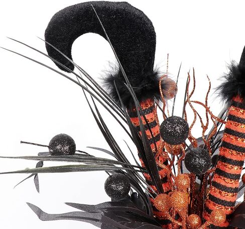 S-DEAL Halloween Decorations Table Artificial Flowers, Halloween Witch Boot and Fake Rose Tabletop Centerpieces Halloween House Haunted Decor 13x17 Inches in Saudi Arabia