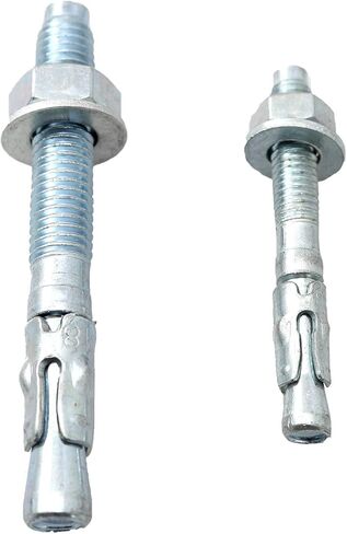 مرساة إسفين DZS ELEC 10 قطع M8x70 قفل شديد التحمل مطلي بالزنك مع صامولة سداسية وغسالة مسطحة للخرسانة in Kuwait