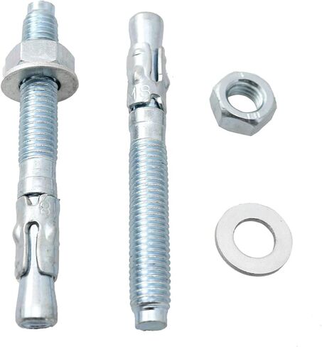 مرساة إسفين DZS ELEC 10 قطع M8x70 قفل شديد التحمل مطلي بالزنك مع صامولة سداسية وغسالة مسطحة للخرسانة in Kuwait