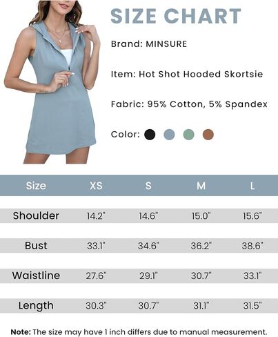 Women Athletic Tennis Dress Sleeveless Half Zip Hooded Workout Mini Dress with Shorts(Bluegrey-XS), X-Small in Saudi Arabia