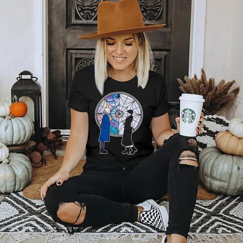 Wednesday Addams Shirt Halloween Shirts for Women Funny Wednesday Party Outfit Casual Graphic Tee Tops in Saudi Arabia