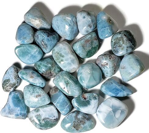 قطعة واحدة من حجر اللاريمار الصغير من الدرجة A، حجر كريم كريستالي طبيعي مصقول يدويًا من جمهورية الدومينيكان - أزرق، أبيض، فيروزي، أزرق مخضر، أسود، خوخ in Kuwait